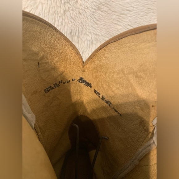 Justin Boots Square Toe Cowboy Mens Brown Casual Work Trucking Boots 12 EE - Picture 10 of 16